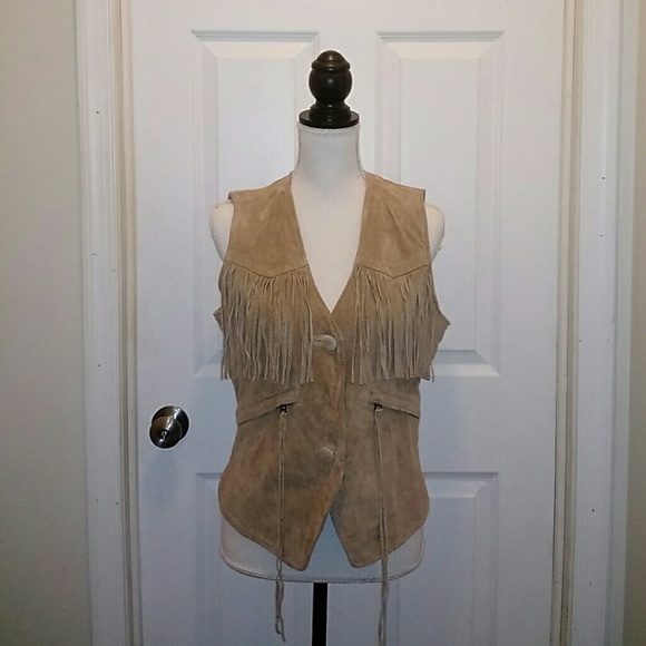 metro-style Jackets & Blazers - Suede Vest with fringe **FESTIVAL**